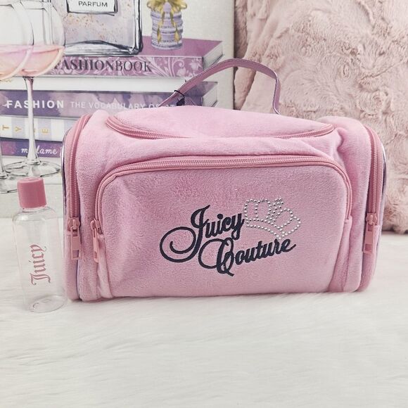 Juicy Couture Handbags - {Juicy Couture} Pink Velour Cosmetic Makeup Bag